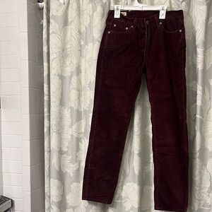 Men's Burgundy Pants Levi’s 511 cords
